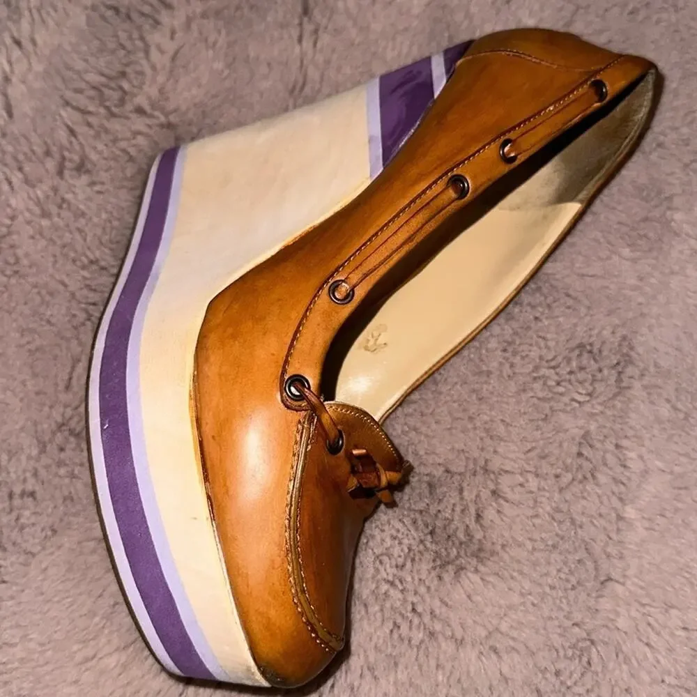 DIANA BROUSSARD Leather Platform WEDGES - Originally $695